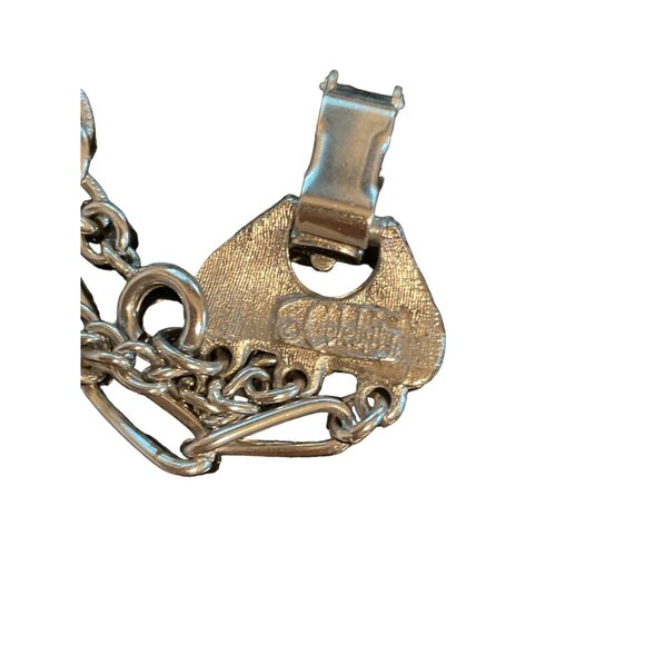 Vintage Celebrity Signed Long Silver Tone Layered Tassel Necklace - Picture 2 of 5